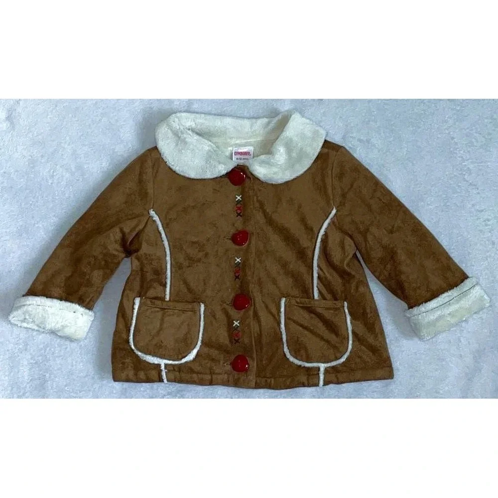 Gymboree Mountain Cabin Jacket  6-12 months EUC Heart Buttons Embroidery